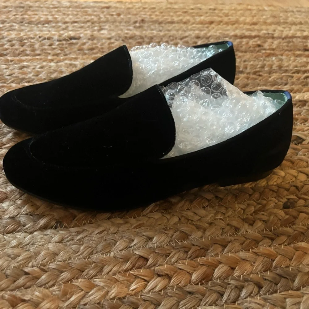 Bluebird Size 9 Black Velvet Loafers Made in Brazil Luxury